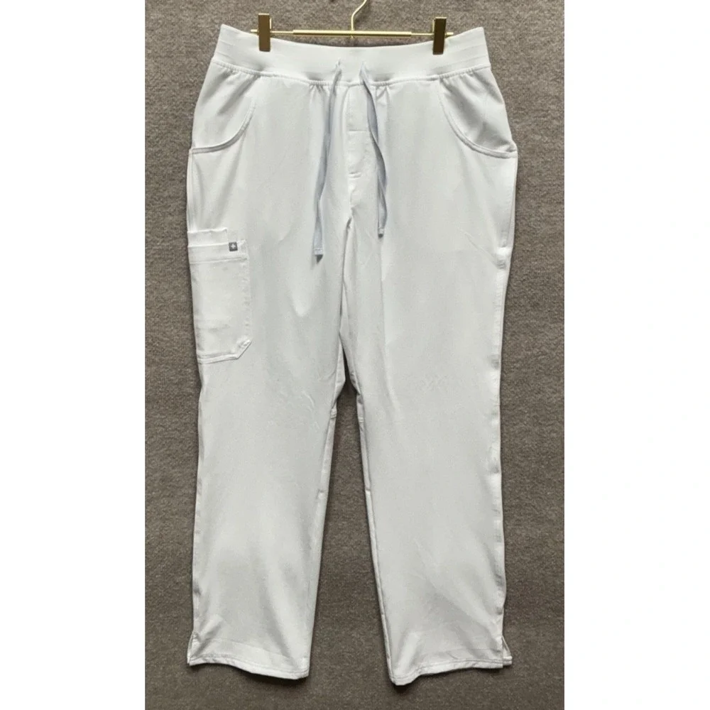 Figs Kade BCA Four Pocket Cargo Scrub Pants Women Large Tall White Nurse NWOT